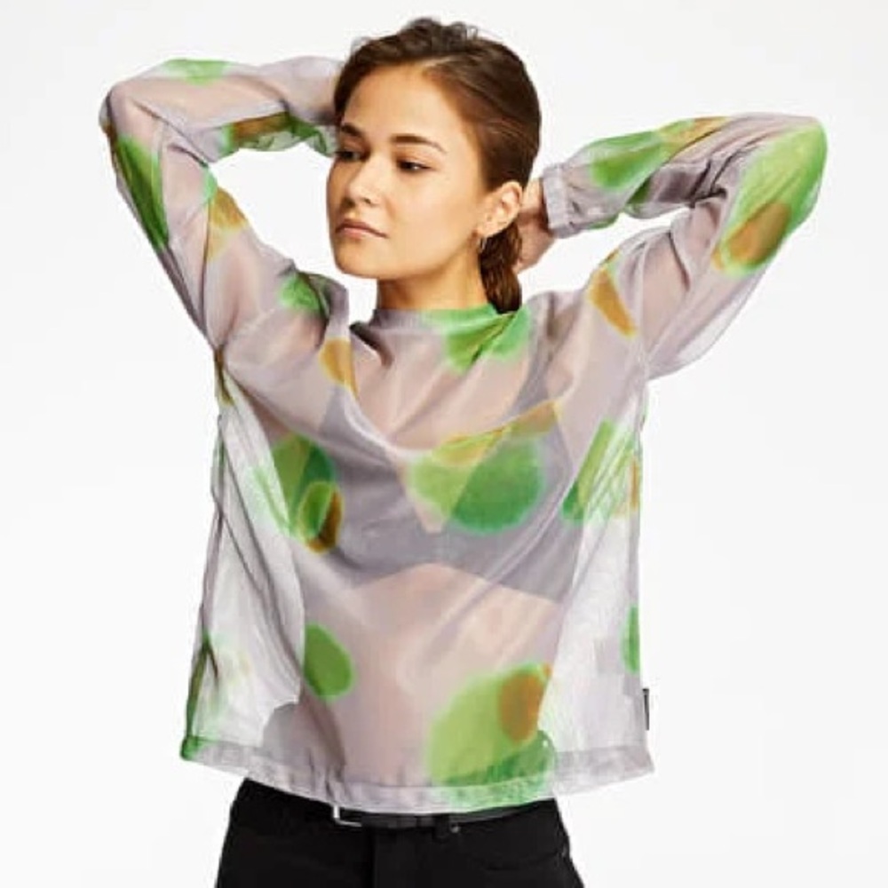 Stussy Purple & Green Long Sleeve Mesh shirt — Size L